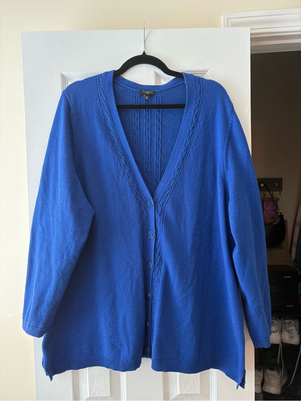 Talbots Royal Blue V-Neck Button-Front Cardigan